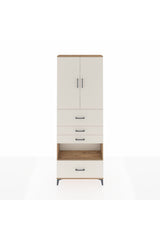 Arges Dolap 4 Raflı 4 Çekmeceli 2 Kapaklı 88x30x243