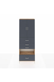 Arges Dolap 4 Raflı 4 Çekmeceli 2 Kapaklı 88x30x243 Çam-Antrasit