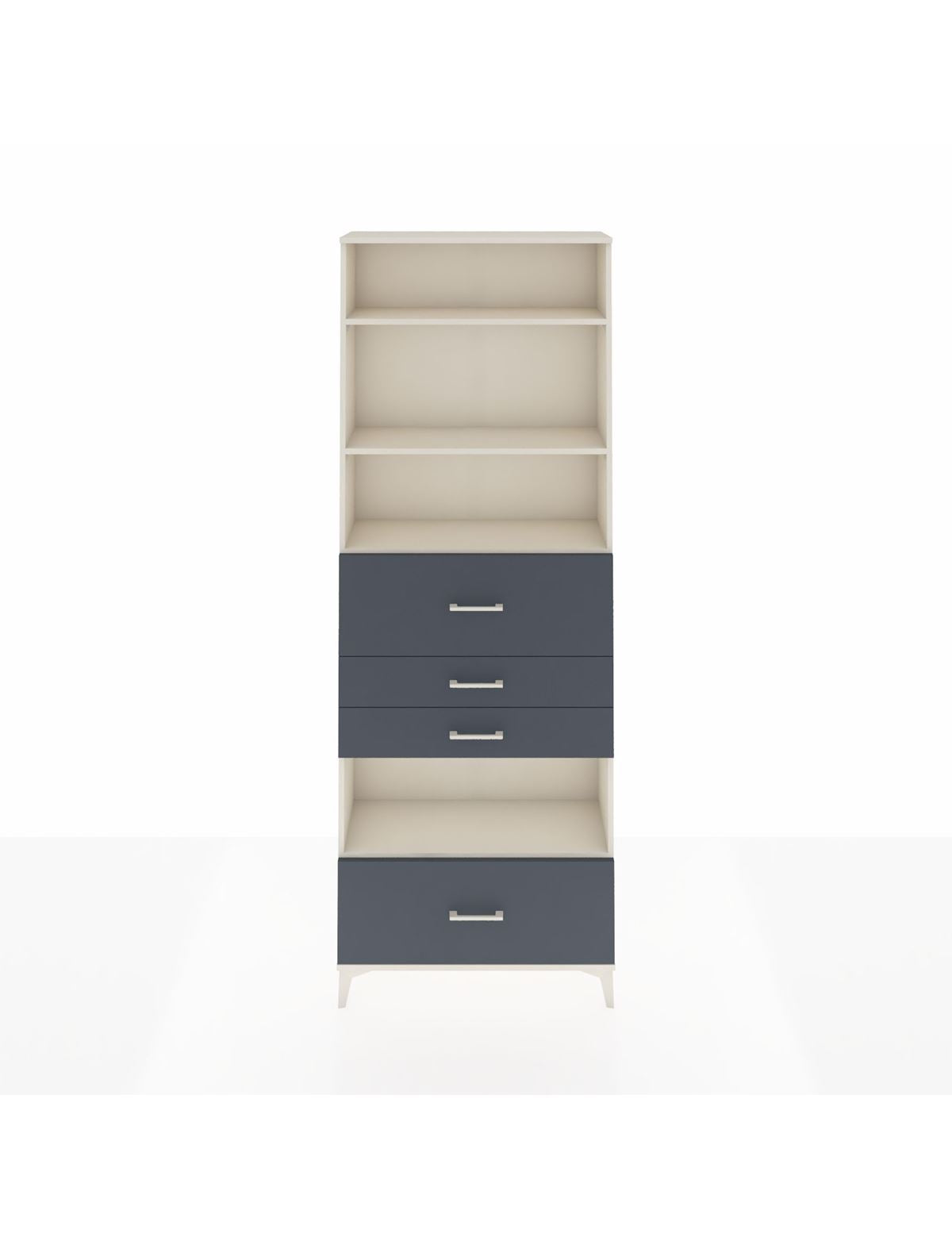 Arges Dolap 4 Raflı 4 Çekmeceli 88x30x243 Aytaşı-Antrasit