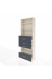 Arges Dolap 4 Raflı 4 Çekmeceli 88x30x243 Aytaşı-Antrasit