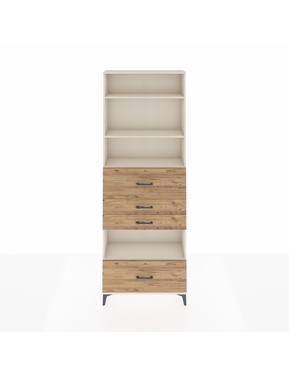 Arges Dolap 4 Raflı 4 Çekmeceli 88x30x243 Aytaşı-Çam