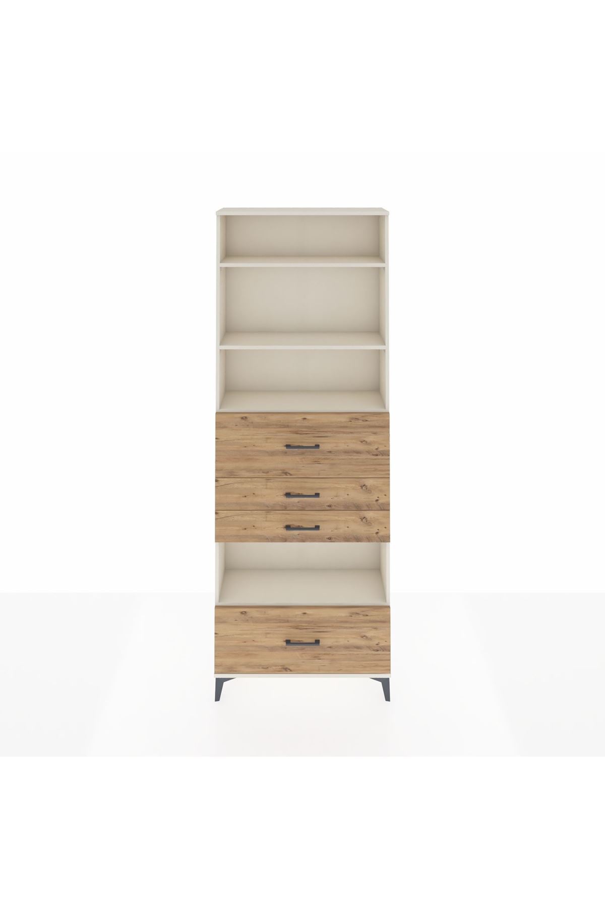 Arges Dolap 4 Raflı 4 Çekmeceli 88x30x243 Aytaşı-Çam