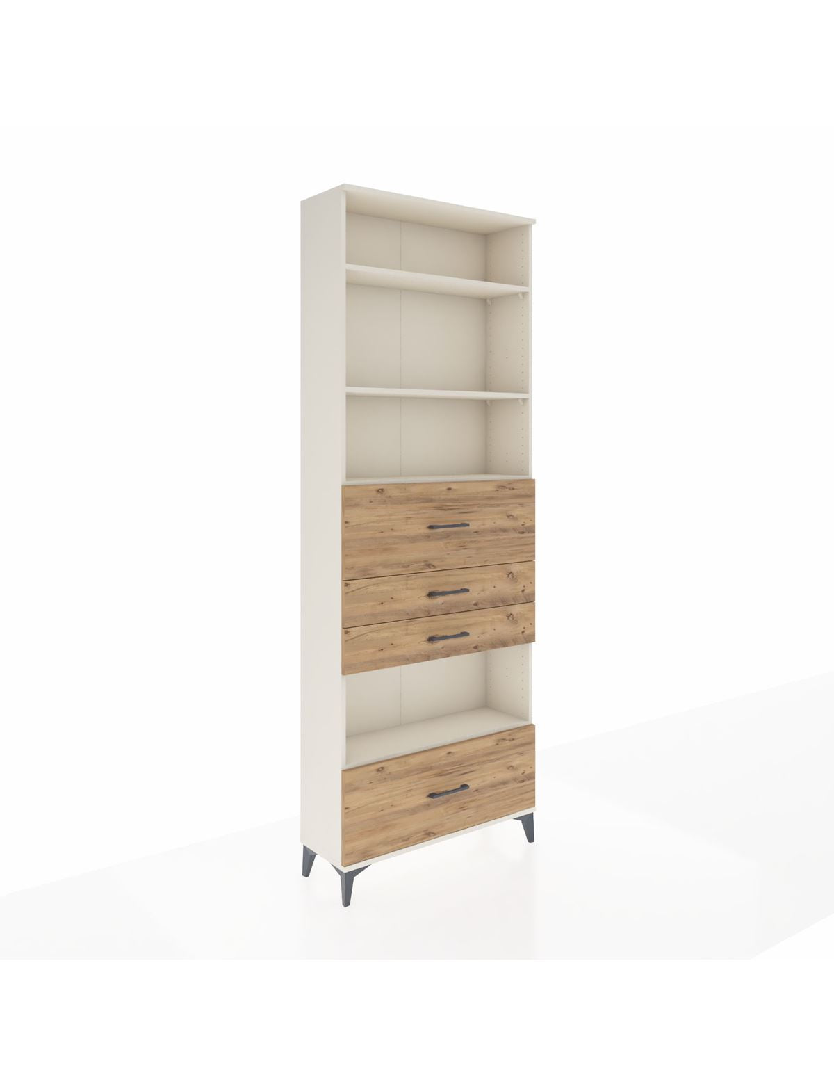 Arges Dolap 4 Raflı 4 Çekmeceli 88x30x243 Aytaşı-Çam