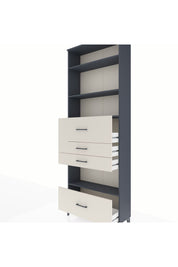 Arges Dolap 4 Raflı 4 Çekmeceli 88x30x243 Antrasit-Aytaşı