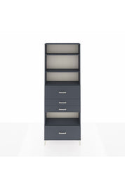 Arges Dolap 4 Raflı 4 Çekmeceli 88x30x243 Antrasit-Antrasit