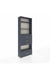 Arges Dolap 4 Raflı 4 Çekmeceli 88x30x243 Antrasit-Antrasit