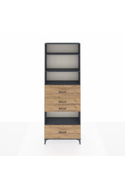 Arges Dolap 4 Raflı 4 Çekmeceli 88x30x243 Antrasit-Çam