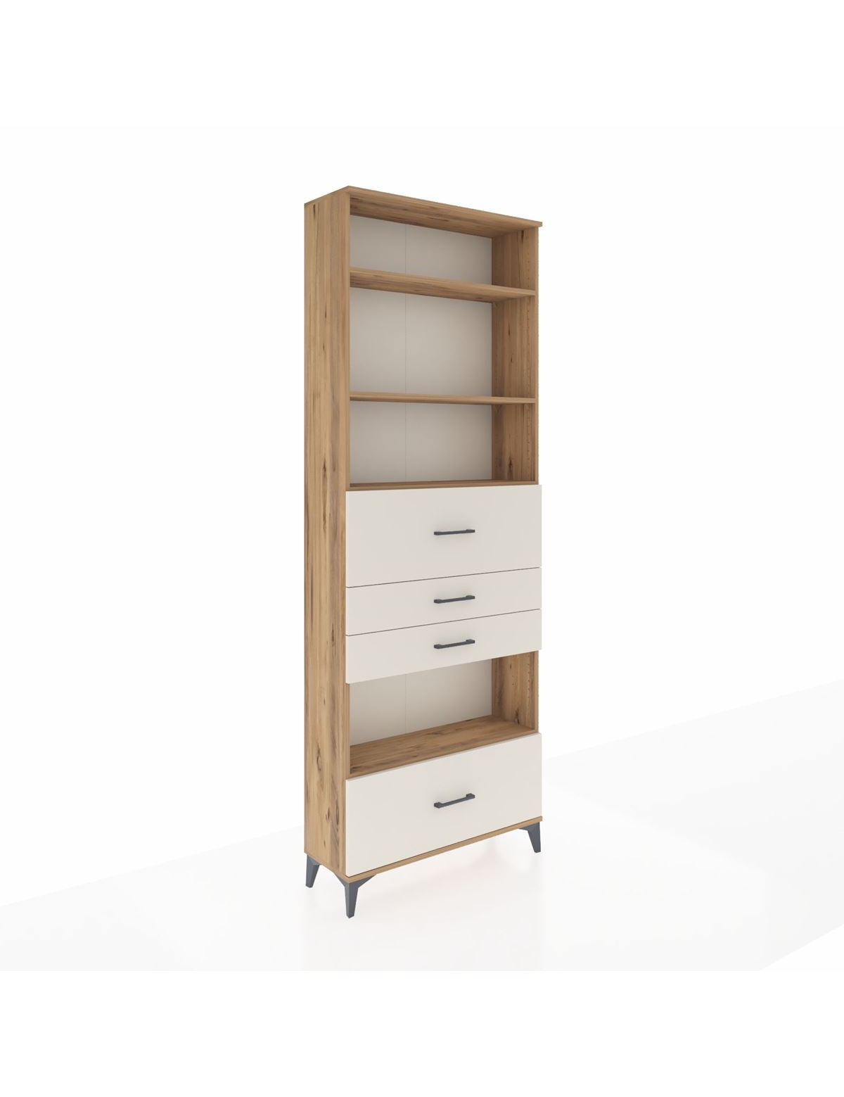 Arges Dolap 4 Raflı 4 Çekmeceli 88x30x243 Çam-Aytaşı