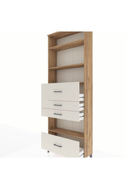 Arges Dolap 4 Raflı 4 Çekmeceli 88x30x243 Çam-Aytaşı