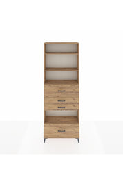 Arges Dolap 4 Raflı 4 Çekmeceli 88x30x243 Çam-Çam