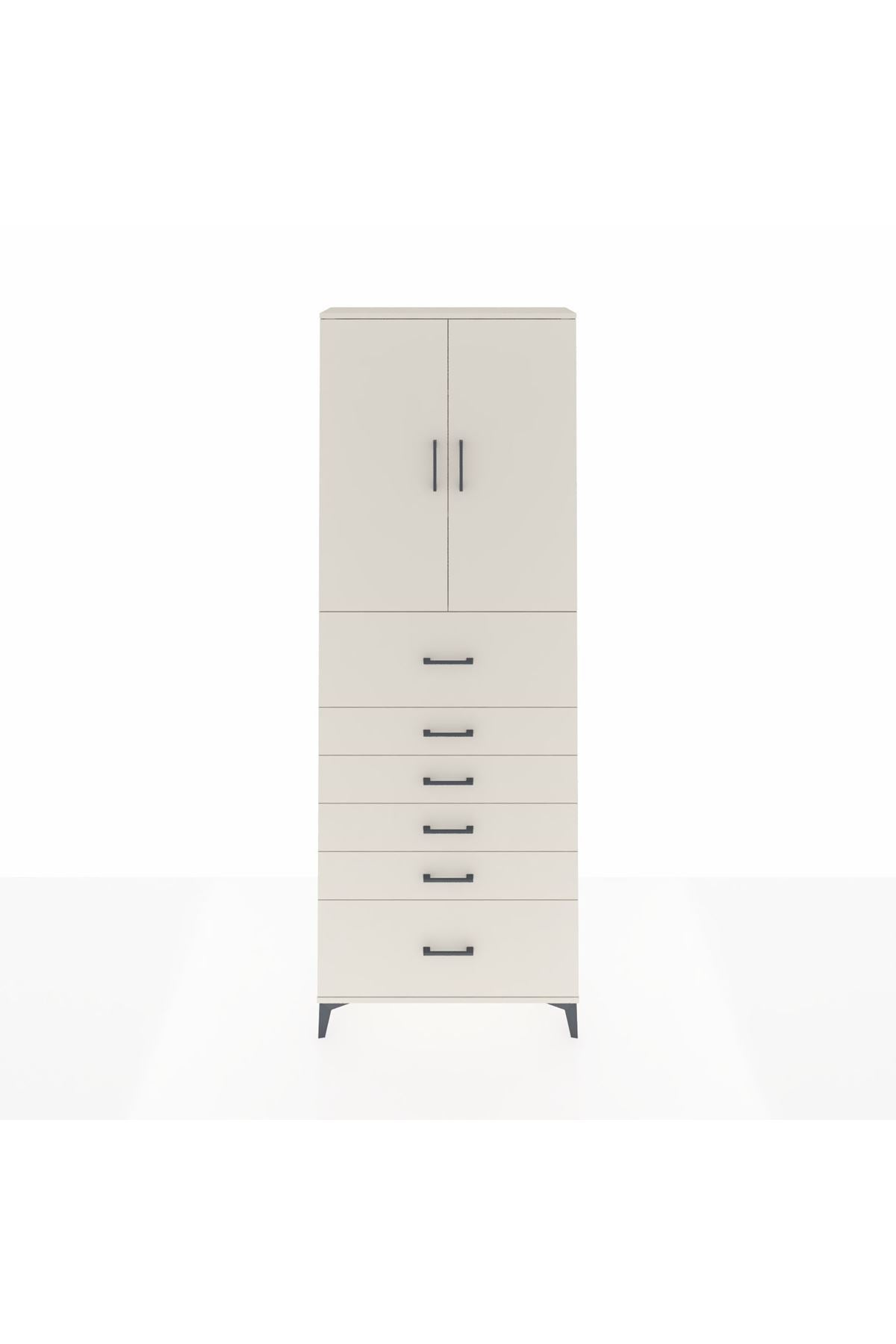 Arges Dolap 3 Raflı 6 Çekmeceli 2 Kapaklı 88x30x243 Aytaşı-Aytaşı