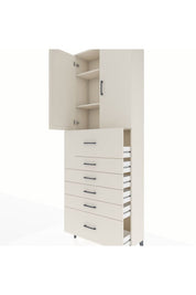 Arges Dolap 3 Raflı 6 Çekmeceli 2 Kapaklı 88x30x243 Aytaşı-Aytaşı