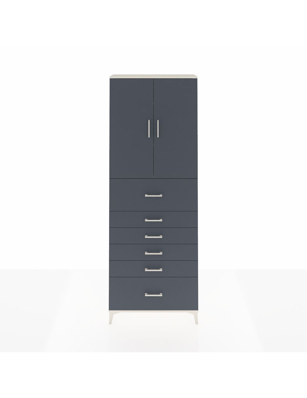 Arges Dolap 3 Raflı 6 Çekmeceli 2 Kapaklı 88x30x243 Aytaşı-Antrasit