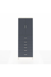 Arges Dolap 3 Raflı 6 Çekmeceli 2 Kapaklı 88x30x243 Aytaşı-Antrasit