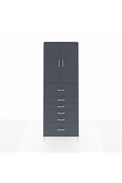 Arges Dolap 3 Raflı 6 Çekmeceli 2 Kapaklı 88x30x243 Antrasit-Antrasit