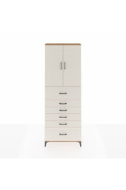 Arges Dolap 3 Raflı 6 Çekmeceli 2 Kapaklı 88x30x243 Çam-Aytaşı