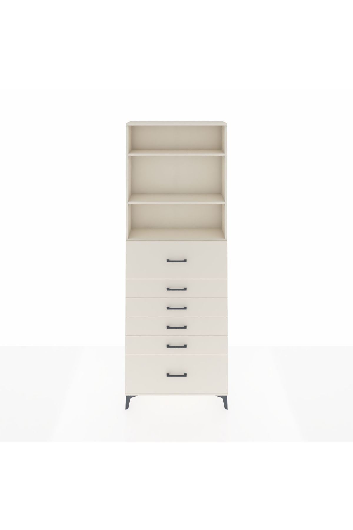 Arges Dolap 3 Raflı 6 Çekmeceli 88x30x243 Aytaşı-Aytaşı