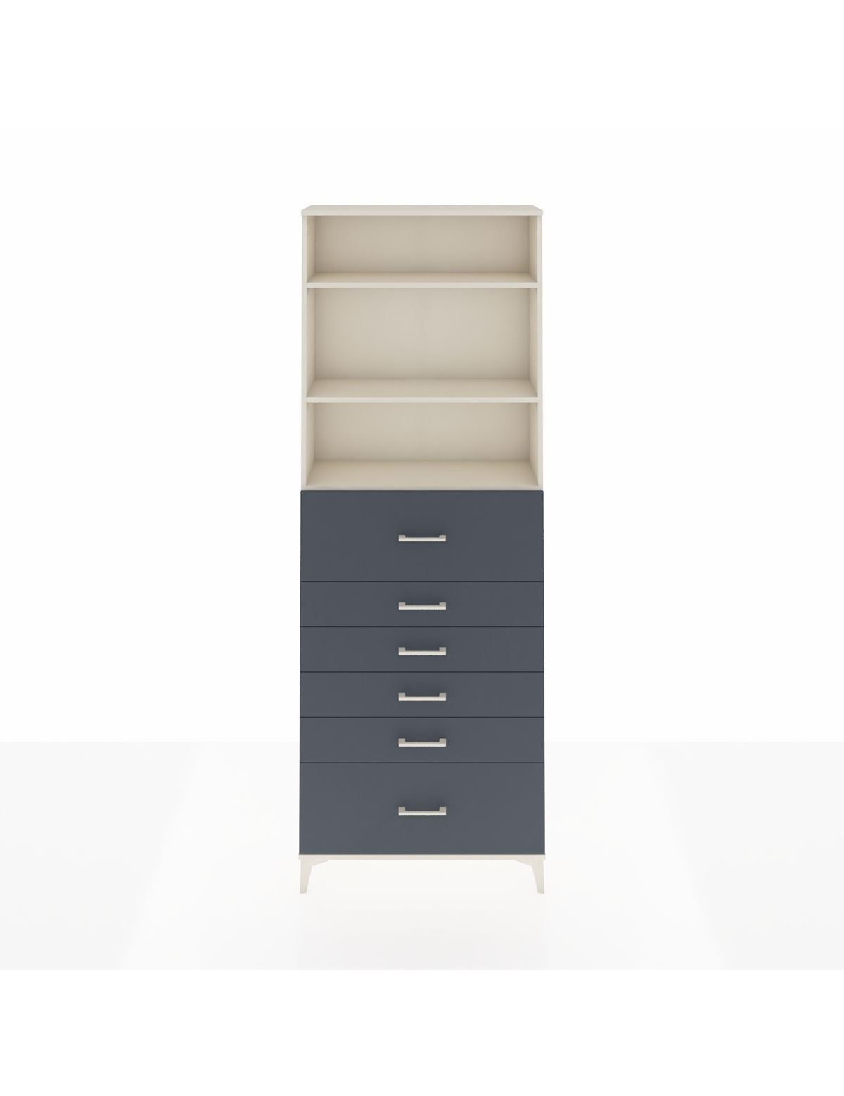 Arges Dolap 3 Raflı 6 Çekmeceli 88x30x243 Aytaşı-Antrasit