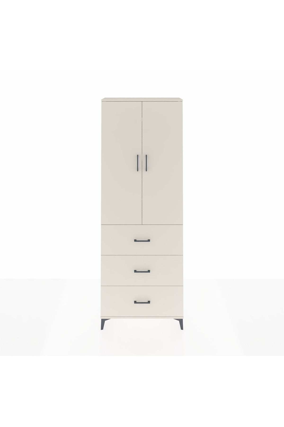 Arges Dolap 4 Raflı 3 Çekmeceli 2 Kapaklı 88x30x243 Aytaşı-Aytaşı