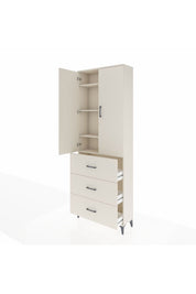 Arges Dolap 4 Raflı 3 Çekmeceli 2 Kapaklı 88x30x243 Aytaşı-Aytaşı