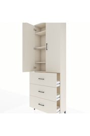 Arges Dolap 4 Raflı 3 Çekmeceli 2 Kapaklı 88x30x243 Aytaşı-Aytaşı