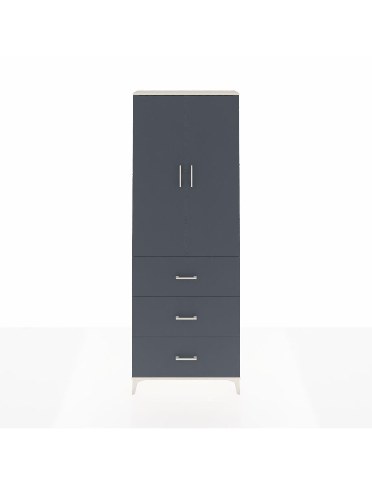 Arges Dolap 4 Raflı 3 Çekmeceli 2 Kapaklı 88x30x243 Aytaşı-Antrasit