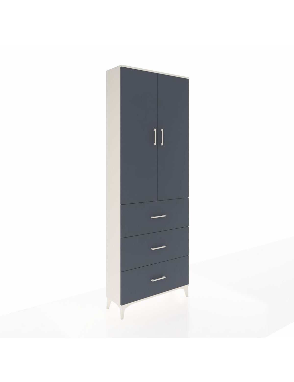 Arges Dolap 4 Raflı 3 Çekmeceli 2 Kapaklı 88x30x243 Aytaşı-Antrasit