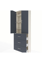 Arges Dolap 4 Raflı 3 Çekmeceli 2 Kapaklı 88x30x243 Aytaşı-Antrasit