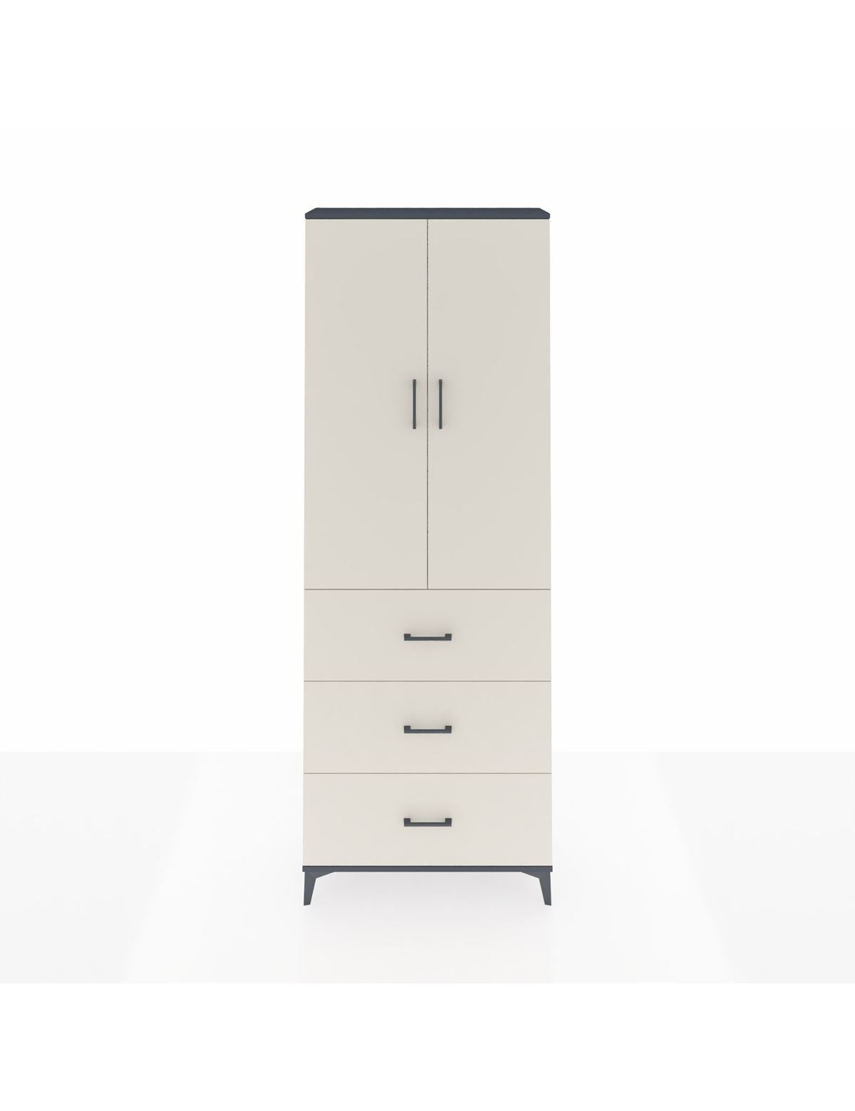 Arges Dolap 4 Raflı 3 Çekmeceli 2 Kapaklı 88x30x243 Antrasit-Aytaşı