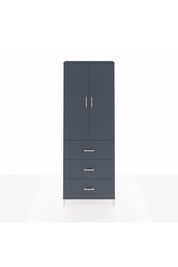 Arges Dolap 4 Raflı 3 Çekmeceli 2 Kapaklı 88x30x243 Antrasit-Antrasit