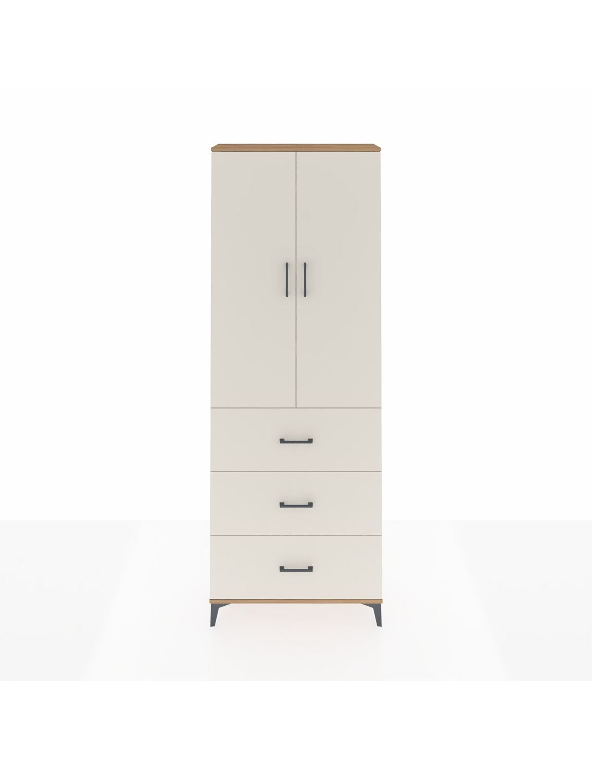 Arges Dolap 4 Raflı 3 Çekmeceli 2 Kapaklı 88x30x243 Çam-Aytaşı