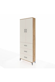 Arges Dolap 4 Raflı 3 Çekmeceli 2 Kapaklı 88x30x243 Çam-Aytaşı