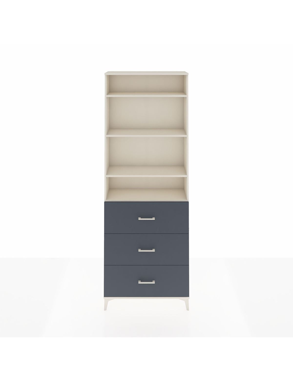 Arges Dolap 4 Raflı 3 Çekmeceli 88x30x243 Aytaşı-Antrasit