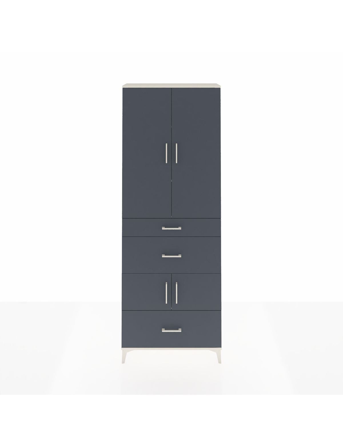 Arges Dolap 4 Raflı 3 Çekmeceli 4 Kapaklı 88x30x243 Aytaşı-Antrasit