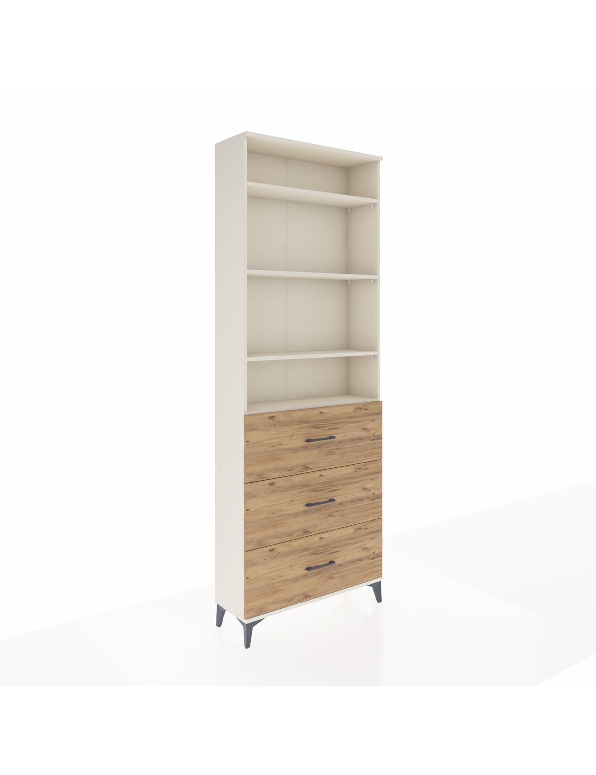 Arges Dolap 4 Raflı 3 Çekmeceli 88x30x243 Aytaşı-Çam