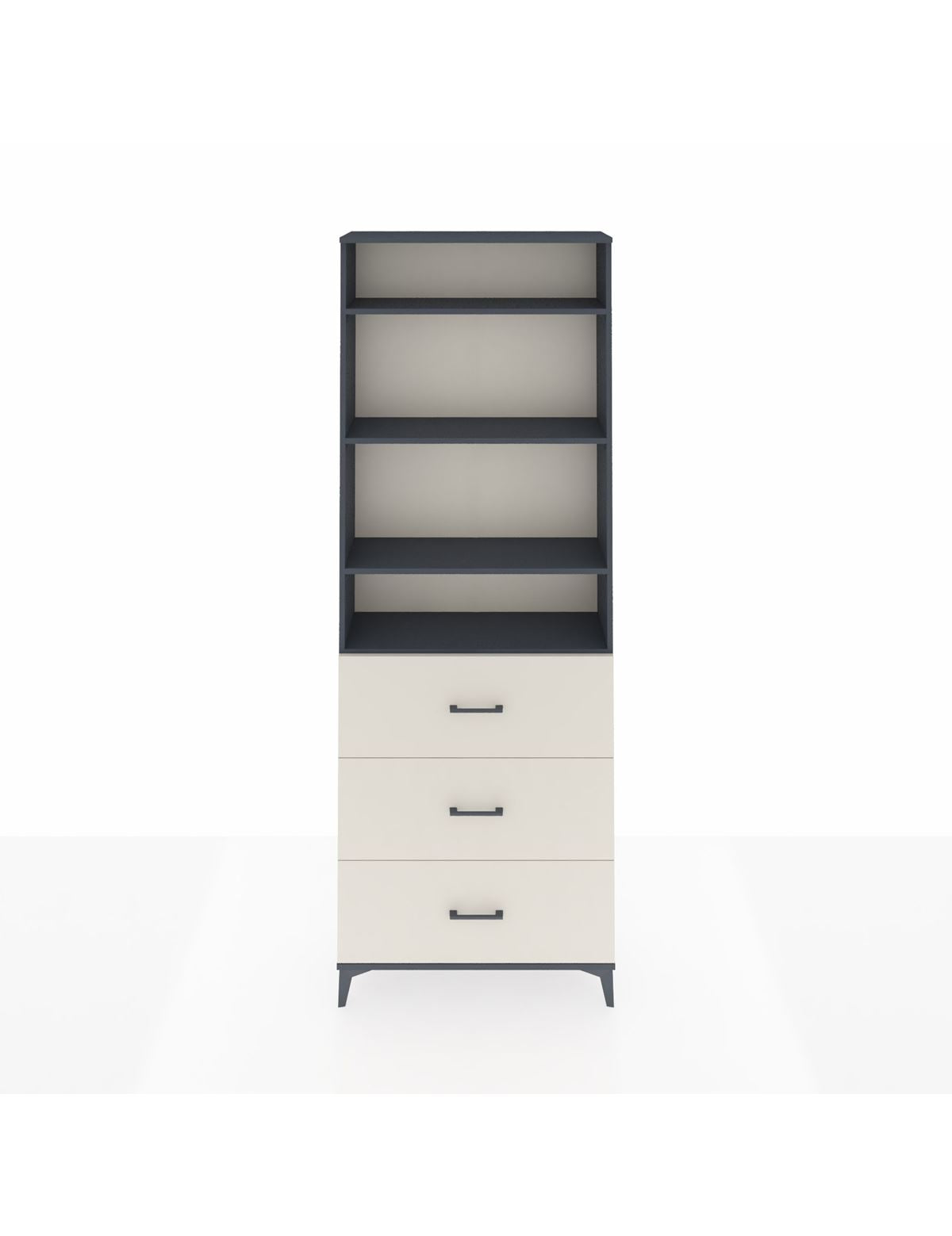 Arges Dolap 4 Raflı 3 Çekmeceli 88x30x243 Antrasit-Aytaşı