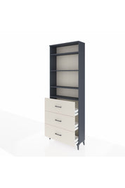 Arges Dolap 4 Raflı 3 Çekmeceli 88x30x243 Antrasit-Aytaşı