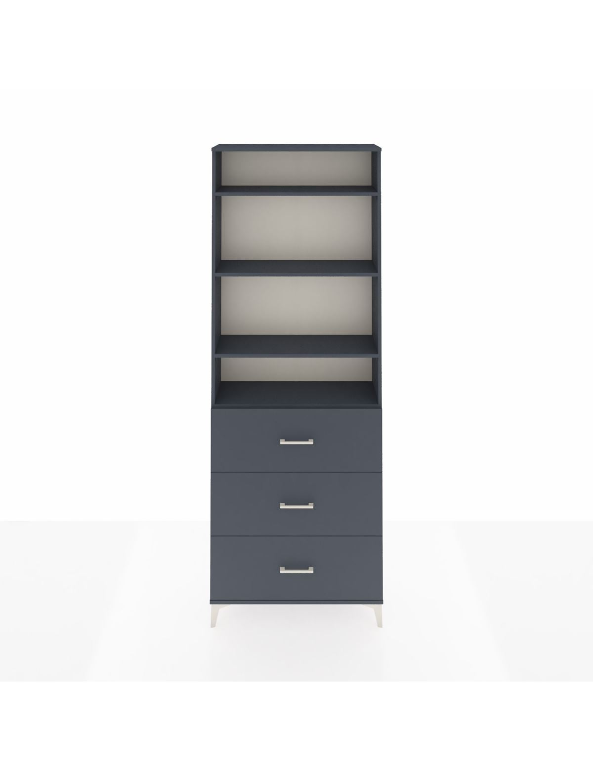 Arges Dolap 4 Raflı 3 Çekmeceli 88x30x243 Antrasit-Antrasit