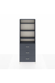 Arges Dolap 4 Raflı 3 Çekmeceli 88x30x243 Antrasit-Antrasit