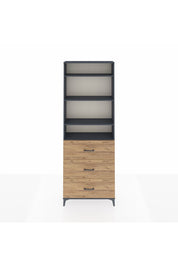 Arges Dolap 4 Raflı 3 Çekmeceli 88x30x243 Antrasit-Çam