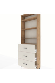 Arges Dolap 4 Raflı 3 Çekmeceli 88x30x243 Çam-Aytaşı