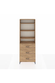 Arges Dolap 4 Raflı 3 Çekmeceli 88x30x243 Çam-Çam
