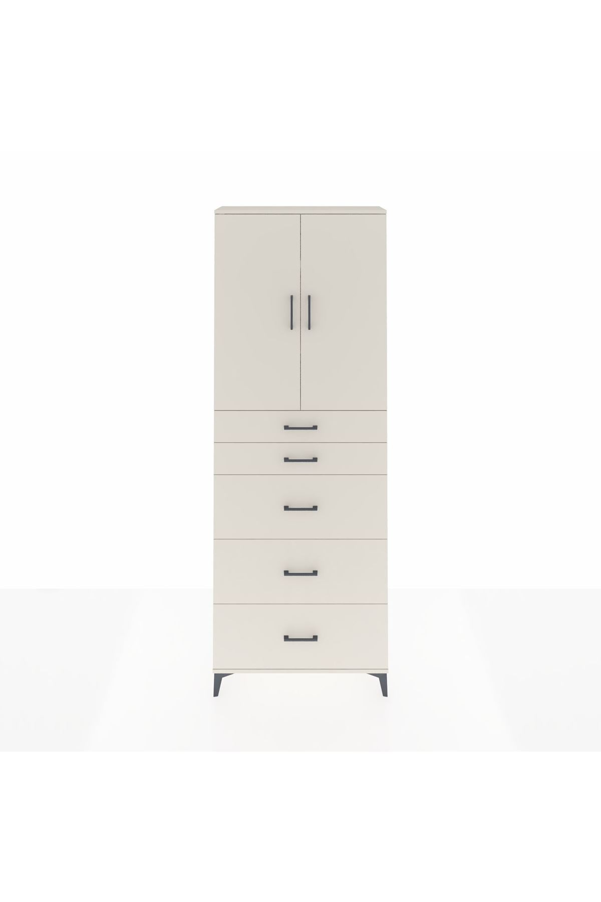 Arges Dolap 3 Raflı 5 Çekmeceli 2 Kapaklı 88x30x243 Aytaşı-Aytaşı