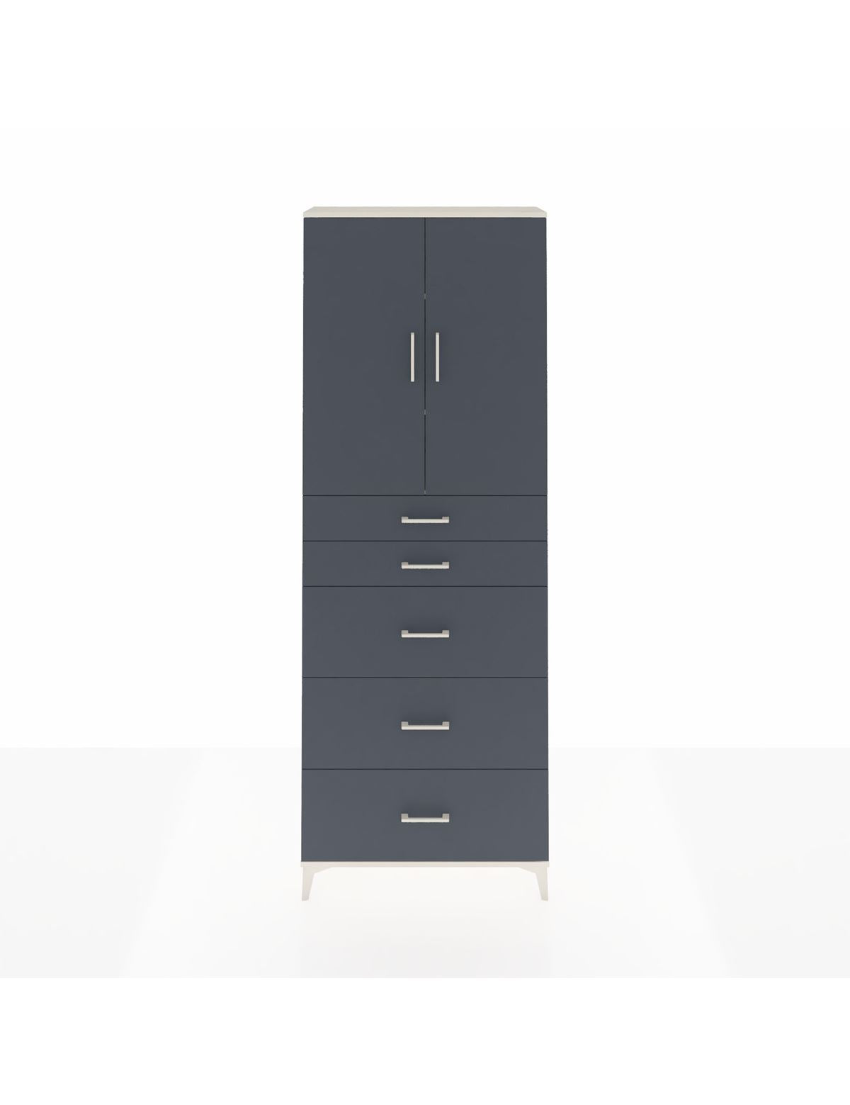 Arges Dolap 3 Raflı 5 Çekmeceli 2 Kapaklı 88x30x243 Aytaşı-Antrasit