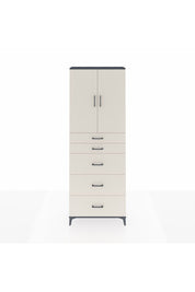 Arges Dolap 3 Raflı 5 Çekmeceli 2 Kapaklı 88x30x243 Antrasit-Aytaşı