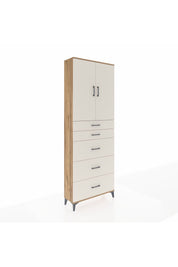 Arges Dolap 3 Raflı 5 Çekmeceli 2 Kapaklı 88x30x243 Çam-Aytaşı