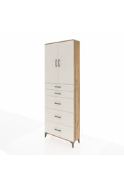 Arges Dolap 3 Raflı 5 Çekmeceli 2 Kapaklı 88x30x243 Çam-Aytaşı