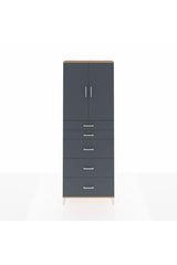 Arges Dolap 3 Raflı 5 Çekmeceli 2 Kapaklı 88x30x243