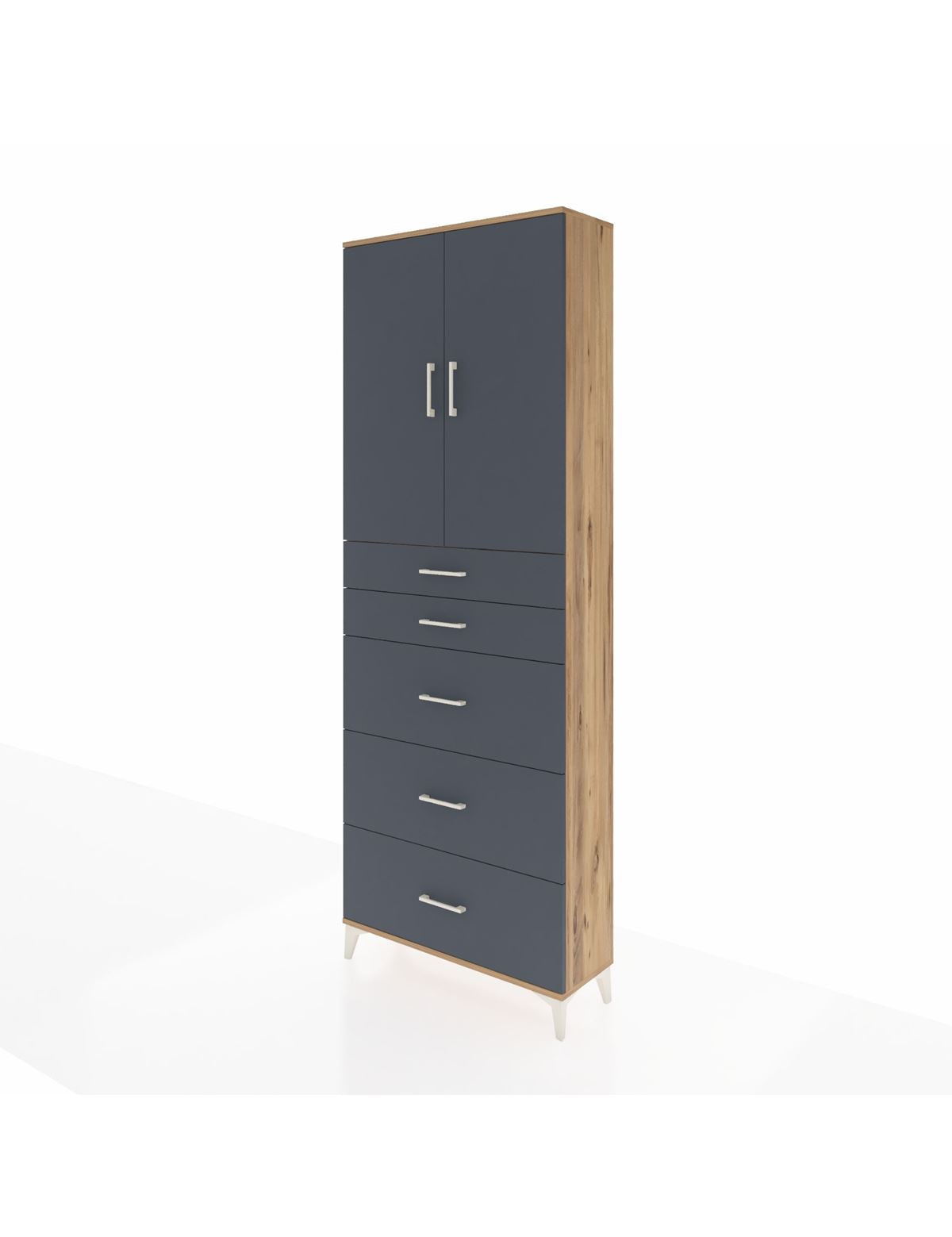 Arges Dolap 3 Raflı 5 Çekmeceli 2 Kapaklı 88x30x243 - S33M187V8A