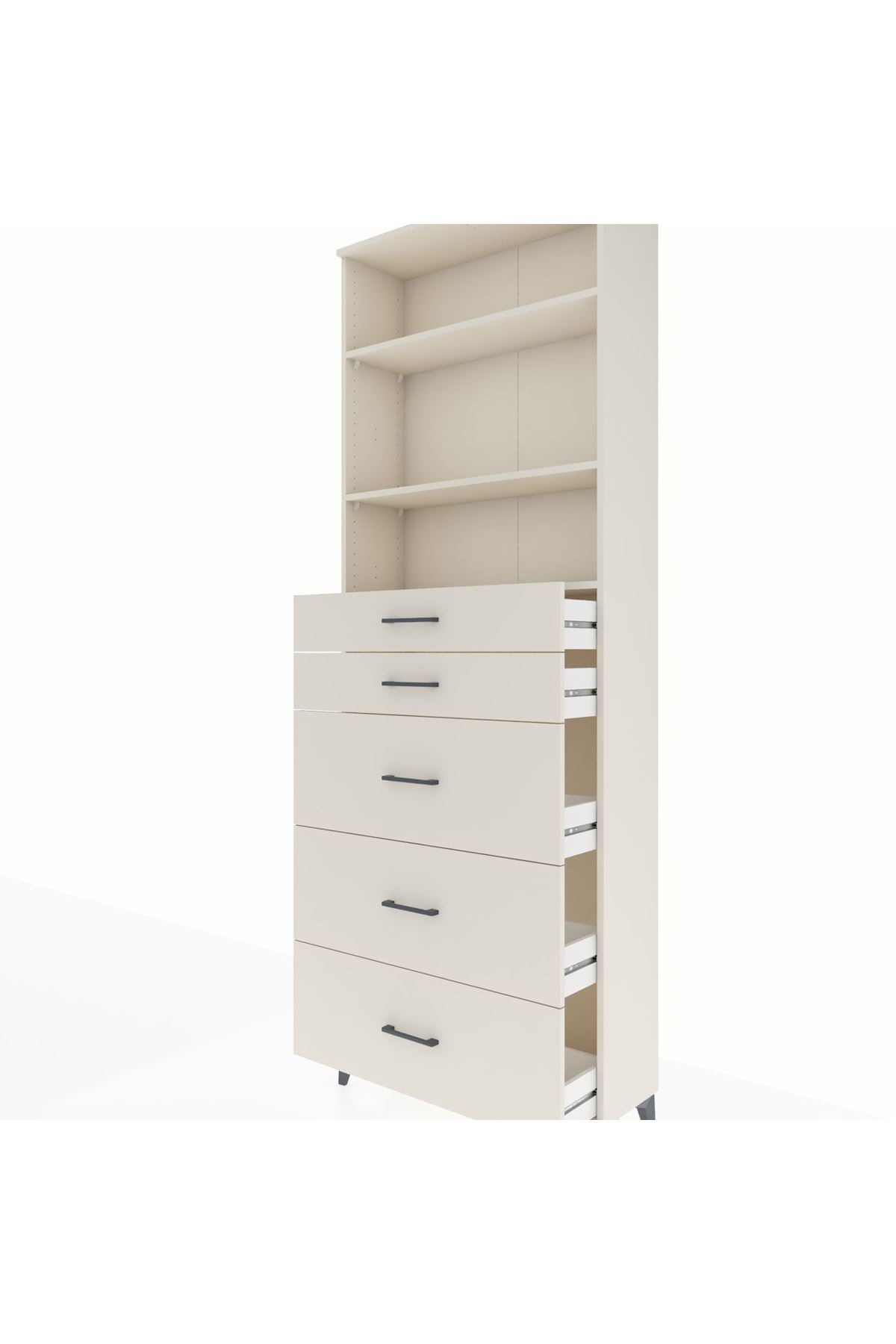 Arges Dolap 3 Raflı 5 Çekmeceli 88x30x243 Aytaşı-Aytaşı